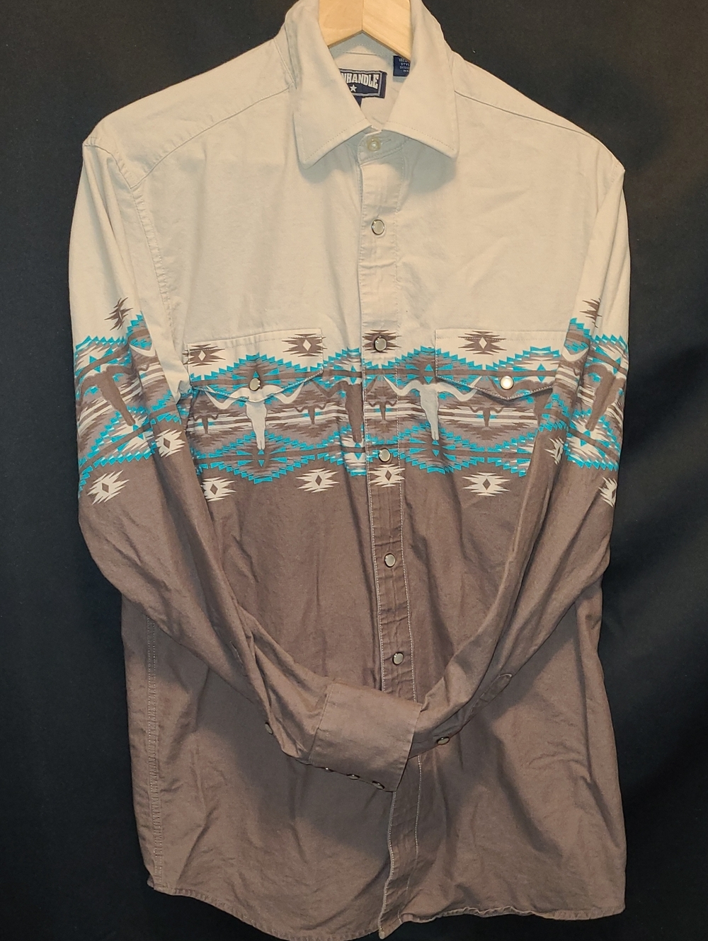 PANHANDLE SLIM Scenic Border Long Sleeve Western Snap Down Shirt